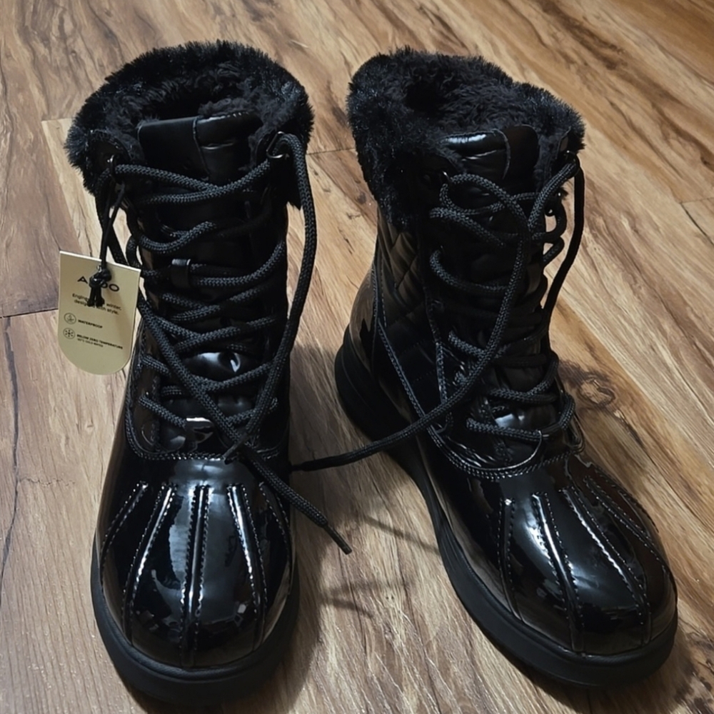 Aldo Black Quilted Winter Boots